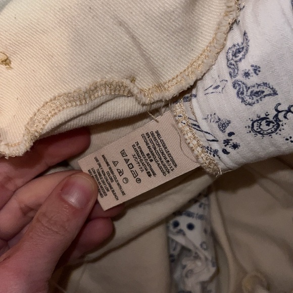 Free People Pleated Carrot Cropped Pants Ecru Size 6 - Picture 10 of 12